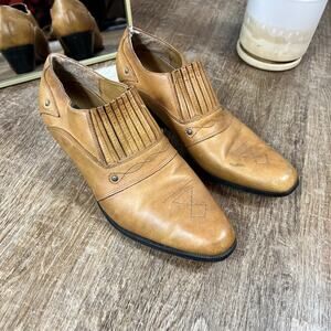 Dingo Ankle Western Cowboy / Cowgirl rustic boho walking heel leather boots